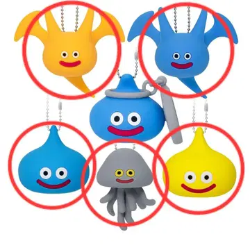 드래곤 퀘스트 입체 실리콘 몬스터 키링 5개 세트