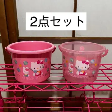 새상품 산리오 Hello Kitty 헬로키티 소품함 바케츠 레트로