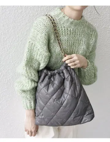 ships 퀼팅 체인 백 그레이