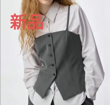 택 포함 새상품 GU 프론트 버튼 뷔스티에 XXL
