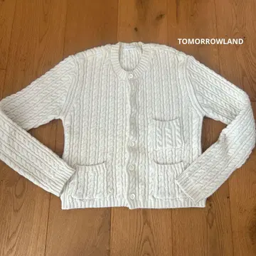 TOMORROWLAND 하이브리드 코튼 케이블 크루넥 가디건
