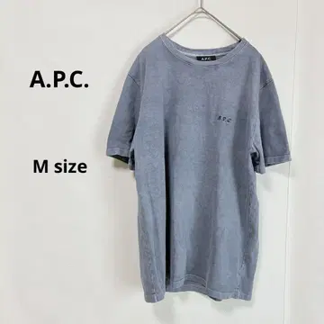 A.P.C. 아페쎄 셔츠 M 반팔 블루 로고 자수 심플