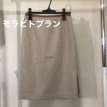 MORABITO 체크 무늬 타이트 스커트