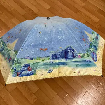 디즈니 인어공주 우천 겸용 접이식 우산 레어