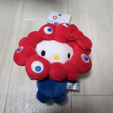 먀쿠먀쿠와 산리오 콜라보 봉제 인형 헬로키티 카라비너 포함