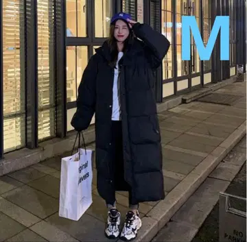 벤치 코트 롱 코트 롱 충전솜 코트 블랙 M 사이즈 새상품