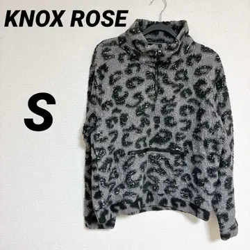 KNOX ROSE 레오파드 무늬 플리스 하프 지퍼 트레이닝복 [ S ]