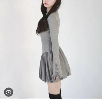 yilon 리본 벌룬 미니 원피스
