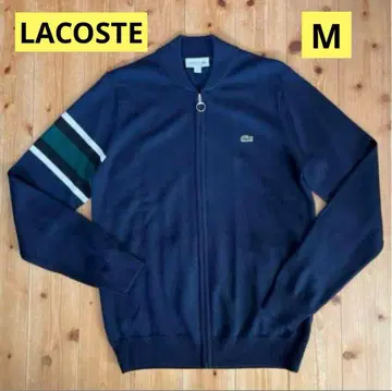 [ LACOSTE ] 라코스테 집업 니트 스웨터 가디건 네이비
