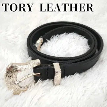USA제 TORY LEATHER WESTERN BELT BLACK