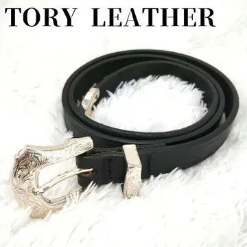 USA제 TORY LEATHER WESTERN BELT BLACK
