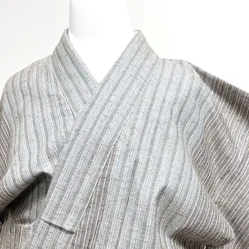 미착용 코몬  세로 줄무늬 더스티 컬러 멋스러운 기모노 028k