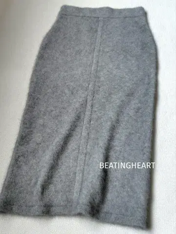 BEATINGHEART 울 모헤어 니트 스커트 그레이