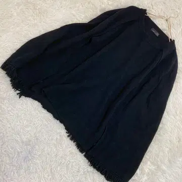Y's 프린지 케이프 블랙 2 겉옷 심플 내추럴 깔끔
