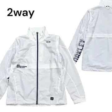 OAKLEY 스컬 풀 집업 윈드 자켓 소매 탈부착 발수 경량 L