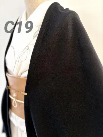 C-19 얇은 겉옷 울 혼방 블랙 모몽가 코트 긴 겉옷 모몽가 코트