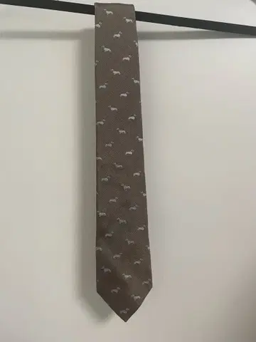 Paul Smith 강아지 패턴 브라운 넥타이