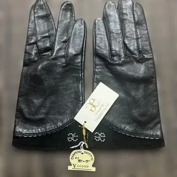 Chapeau Original 블랙 가죽 장갑 21cm