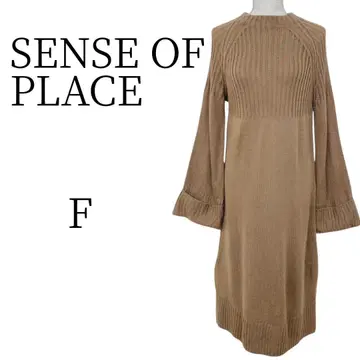 SENSE OF PLACE 브라운 롱 니트 원피스 FREE SIZE