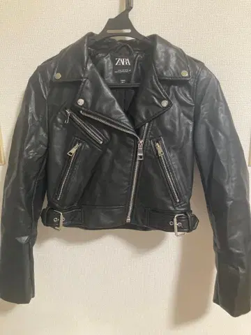 ZARA 블랙 가죽 라이더 자켓