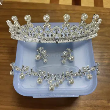 브라이덜 액세서리 세트 티아라 목걸이 귀찌