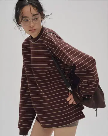 새상품 todayful 보더 롱 티셔츠