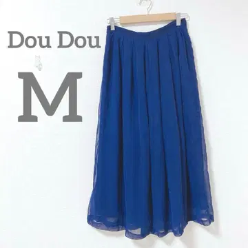 [ 두두/Dou Dou ] 플레어 롱 스커트 맥시 네이비 M