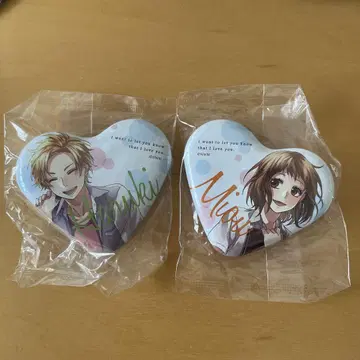 HoneyWorks 하트형 캔뱃지 고다 미오 & 세리자와 하루키