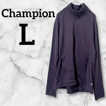 새상품급 Champion 플리스 상의 [ L ] 보라색 퍼플 후드티