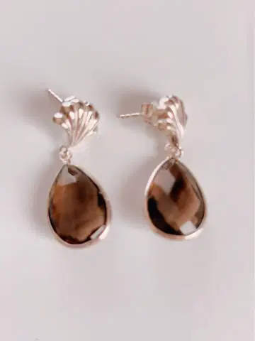 비쥬마무 스모키 쿼츠 실버 925 귀걸이