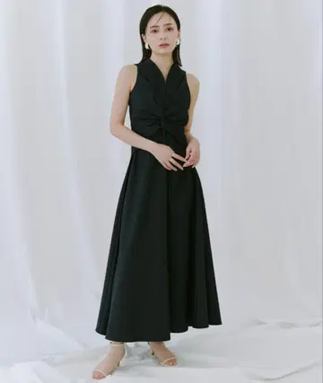 anuans 트위스트 개더 원피스 (네이비)