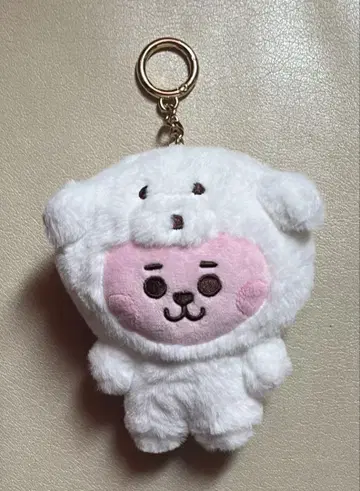 BT21 Cooky 마스코트 키링 화이트 약 10cm
