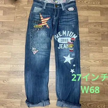 BLUEMOON BLUE 루즈핏 스트레이트 데님 27인치 W68