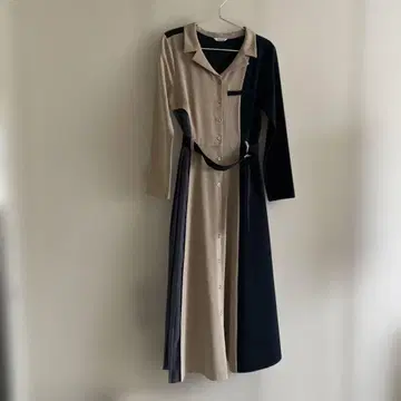 REDYAZEL 베이지 네이비 셔츠 원피스 새상품급