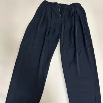Luis 블랙 플리츠 와이드 팬츠
