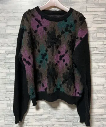 새상품급 아가일 무늬 니트 스웨터 F