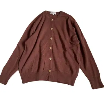 FIVESTARS HOUSE 캐시미어 가디건 브라운 골드 버튼 가디건