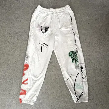 zara 화이트 그래픽 프린트 조거 팬츠