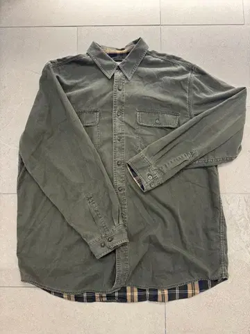 L.L.Bean 올리브색 버튼업 셔츠 XL