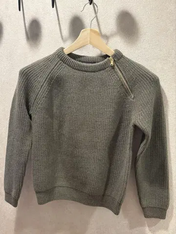 [ 새상품급 ] MACPHEE 맥피 옷깃 지퍼 니트 하찌 카키
