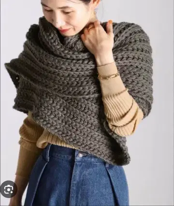 asauce meler 슈퍼 로우 게이지 청키 니트 스톨 머플러