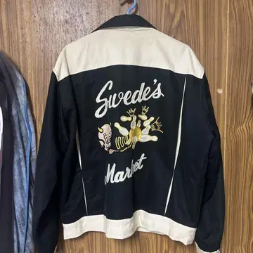 Swede'sMarket 바시티 자켓 블랙/베이지