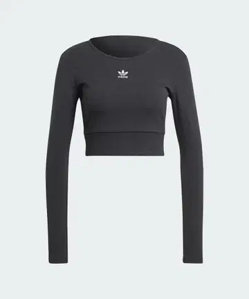 [ 완판템 ] adidas 블랙 긴팔 크롭 상의 M