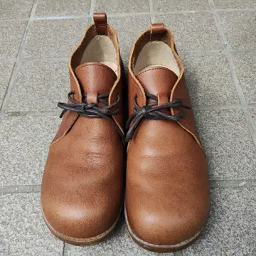 브라운 가죽 레이스업 슈즈