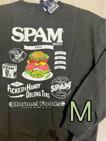 SPAM 스팸 버거 속기모 트레이닝복 맨투맨 자수 M