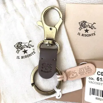 새상품 일비종떼 IL BISONTE 키링 키케이스 그레이