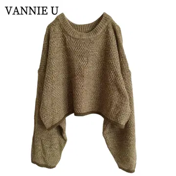2672 VANNIE U 유 숏 니트 카키 계열 F