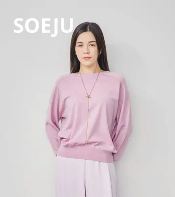 소쥬 울 하이 게이지 돌먼 슬리브 풀오버 M PINK