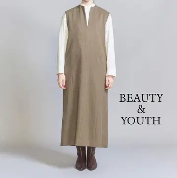 BEAUTY & YOUTH 슬리브리스 원피스 브라운