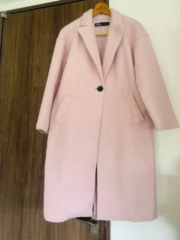 ZARA 자라 완판템 텍스처 핑크 코트